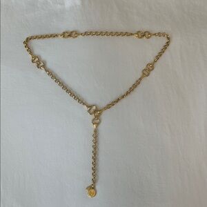 Chaps Lauren Gold Bamboo Adjustable Toggle Belt. Gold Chain